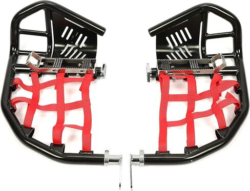 واقي الكعب من Nerf Bars متوافق مع جميع السنوات Honda 400X 400EX وأنابيب الألومنيوم السوداء وأشرطة النايلون الحمراء in Kuwait
