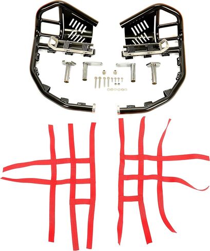 واقي الكعب من Nerf Bars متوافق مع جميع السنوات Honda 400X 400EX وأنابيب الألومنيوم السوداء وأشرطة النايلون الحمراء in Kuwait