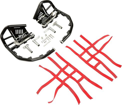 واقي الكعب من Nerf Bars متوافق مع جميع السنوات Honda 400X 400EX وأنابيب الألومنيوم السوداء وأشرطة النايلون الحمراء in Kuwait