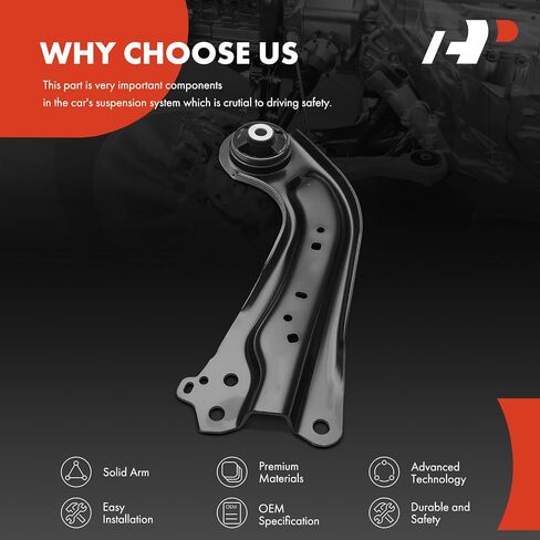 A-Premium Rear Left Suspension Trailing Arm, with Bushing, Compatible with Toyota Camry 2018-2023, Corolla, Corolla Cross, Prius, Prius AWD-e/Prime, Avalon, C-HR & Lexus ES300h, ES350, UX250h in Kuwait
