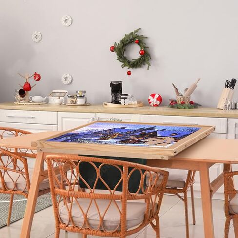 Yacona Puzzle Board 1500 Pieces,34.3"x 26" Jigsaw Puzzle Table with Folding Legs,4 Drawers and Cover,Portable Board Game Table for Adults and Teens with No Installation Required in Saudi Arabia