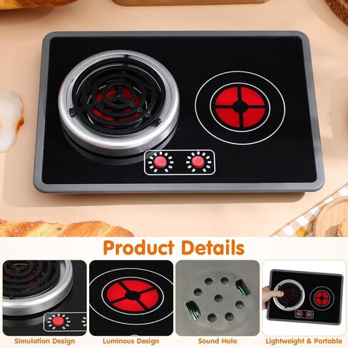 Garneck Kitchen Stove Toy for Kids: Cooking Stove Model with Light and Sound Effect Pretend Play Game Kitchen Appliances Accessories for Toddler in Kuwait