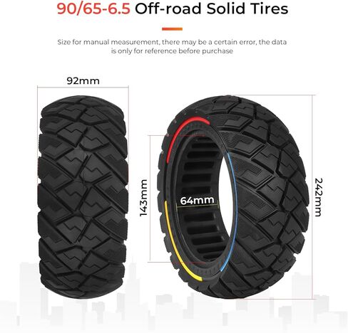 سكوتر كهربائي بإطار صلب 90/65-6.5 مقاس 11 بوصة مناسب لـ Dualtron Thunder Speedual Plus Zero 11X Kaabo Wolf Warrior واستخدام محور عجلة سكوتر بعرض 64 مم وقطر 6.5 بوصة قطعتان in Kuwait
