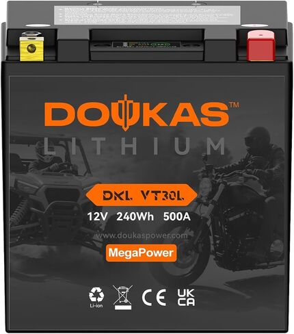 بطارية DKL VT20L 15Ah LiFePO4 YTX20L-BS، YUAM320BS، استبدال شديد التحمل لهارلي ديفيدسون رود كينج ستريت جلايد سوفتيل هوندا جولدوينج VTX1800، بجولة، كروزر، V-Twin، Fat Boy in Kuwait