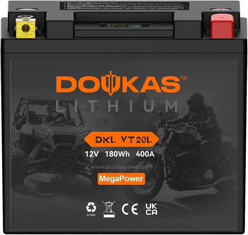 DKL VT20L 15Ah LiFePO4 Battery YTX20L-BS, YUAM320BS,Heavy Duty Replacement for Harley Davidson Road King Street Glide Softail Honda Goldwing VTX1800, Touring, Cruiser, V-Twin, Fat Boy in Kuwait