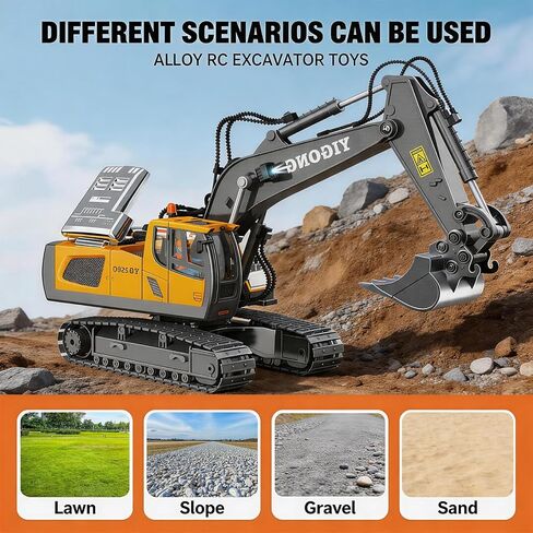 2.4GHz RC Construction Set of 4 – Excavator, Dump Truck, Loader, Bulldozer, Lights Sounds Die-Cast Alloy Parts | Team Play, Boost Communication & Coordination in Kuwait