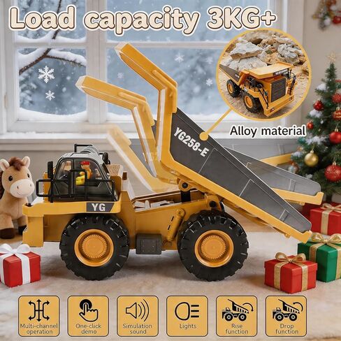 2.4GHz RC Construction Set of 4 – Excavator, Dump Truck, Loader, Bulldozer, Lights Sounds Die-Cast Alloy Parts | Team Play, Boost Communication & Coordination in Kuwait
