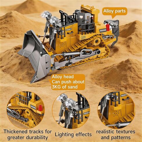 2.4GHz RC Construction Set of 4 – Excavator, Dump Truck, Loader, Bulldozer, Lights Sounds Die-Cast Alloy Parts | Team Play, Boost Communication & Coordination in Kuwait