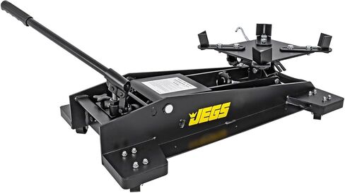 رافعة أرضية ناقل الحركة منخفضة المستوى من JEGS - سعة رفع 1000 رطل - نطاق الرفع من 8.5 بوصة إلى 23 بوصة - دوران مقبض المضخة 360 درجة وأذرع دعم الحمل القابلة للتعديل - إطار فولاذي أصفر أو أسود in Kuwait