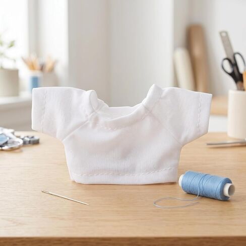 ibasenice Baby Doll Tshirt Basic Sublimation Bear Shirt Soft White Bear Clothes for Reborn Baby Dolls and Stuffed Animal Accessories 6-Pack Mini Toy Outfit in Kuwait