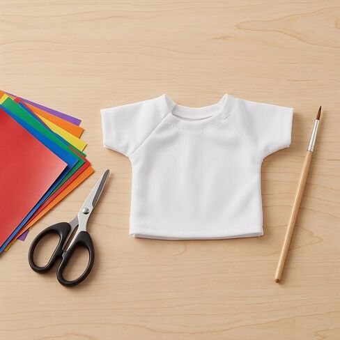 ibasenice Baby Doll Tshirt Basic Sublimation Bear Shirt Soft White Bear Clothes for Reborn Baby Dolls and Stuffed Animal Accessories 6-Pack Mini Toy Outfit in Kuwait