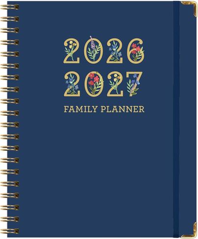 FAMILY PLANNER ORGANIZER – 8.5" x 11" Weekly & Monthly Calendar (May 2026-Jun 2026). 5+ People, Meal Planning, Budgeting, Habit Tracker – Hardcover, Household Schedule Organizer for Parents, Kids, & Caregivers (Navy Gold Numbers) in Kuwait