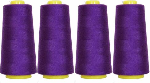 4 عبوات من خيوط الخياطة الأرجوانية Serger 2750 ياردة Tex 27 40S/2 خيط بوليستر لآلات الخياطة in Kuwait