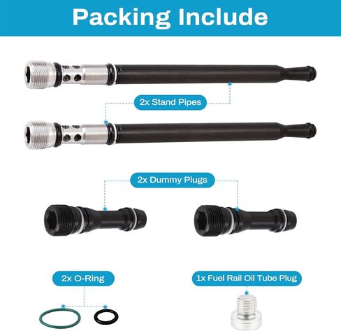 Fuel Supply Tube Stand Pipe Kit Compatible for 2004-2010 6.0 Powerstroke Diesel Engine Dummy Plug Kit in Kuwait