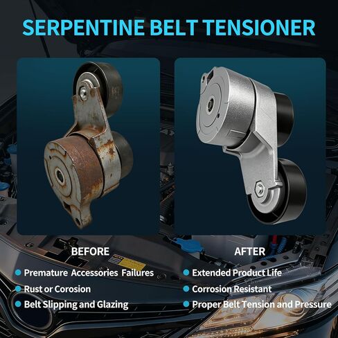 Belt Tensioner Assembly with Pulley(3.0/3.2/3.5/3.7L V6) Compatible with Acura MDX, RL, TL, ZDX, Ridgeline & Honda Accord 2003-2012, Odyssey 2005-2010, Pilot Replace#31170RCAA01 in Kuwait
