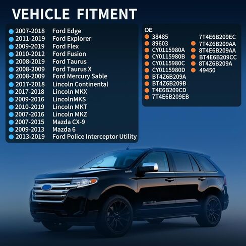 مجموعة شداد الحزام مع بكرة (3.5/L3.7L V6) متوافقة مع Ford Explorer Edge Flex Fusion، Taurus Taurus X، Lincoln MKS MKT MKX MKZ، Mercury Sable، Mazda6 CX-9 استبدال #38485 BT4E6B209CC in Kuwait