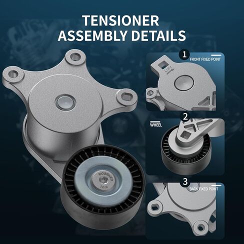 مجموعة شداد الحزام مع بكرة (3.5/L3.7L V6) متوافقة مع Ford Explorer Edge Flex Fusion، Taurus Taurus X، Lincoln MKS MKT MKX MKZ، Mercury Sable، Mazda6 CX-9 استبدال #38485 BT4E6B209CC in Kuwait