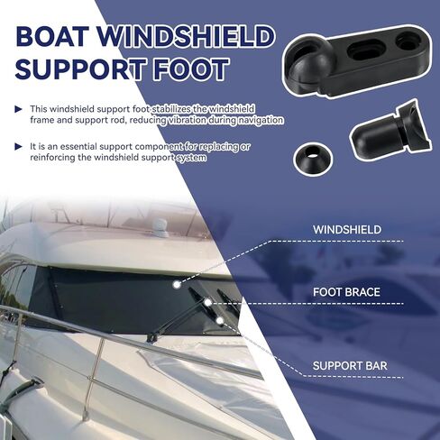 4 Sets Boat Windshield Support Foot Brace, Marine Windshield Replacement Board, Plastic Boat Windshield Support Bracket, Boat Windshield Accessory, Boat Bar Parts, Boat Parts & Accessories Supplies in Kuwait