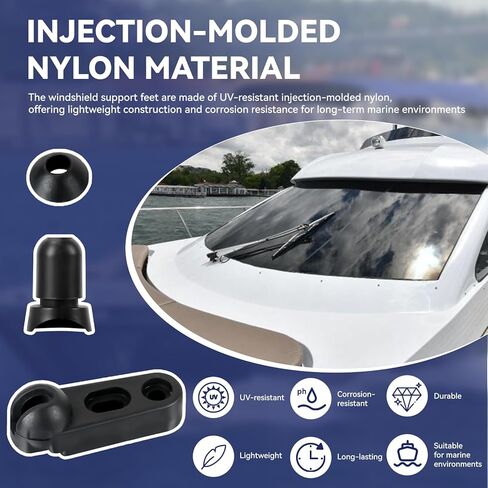 4 Sets Boat Windshield Support Foot Brace, Marine Windshield Replacement Board, Plastic Boat Windshield Support Bracket, Boat Windshield Accessory, Boat Bar Parts, Boat Parts & Accessories Supplies in Kuwait