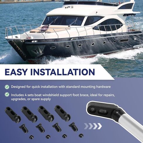 4 Sets Boat Windshield Support Foot Brace, Marine Windshield Replacement Board, Plastic Boat Windshield Support Bracket, Boat Windshield Accessory, Boat Bar Parts, Boat Parts & Accessories Supplies in Kuwait