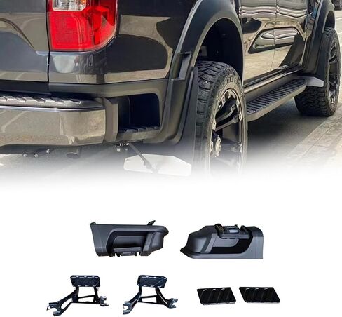 عتبة السرير الخلفية متوافقة مع Ford Ranger T9 2022-2023 XL XLT، خطوة قدم جانبية سوداء للسائق وجانب الركاب in Kuwait