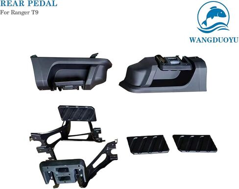 عتبة السرير الخلفية متوافقة مع Ford Ranger T9 2022-2023 XL XLT، خطوة قدم جانبية سوداء للسائق وجانب الركاب in Kuwait