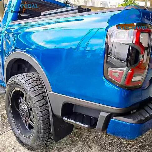 عتبة السرير الخلفية متوافقة مع Ford Ranger T9 2022-2023 XL XLT، خطوة قدم جانبية سوداء للسائق وجانب الركاب in Kuwait