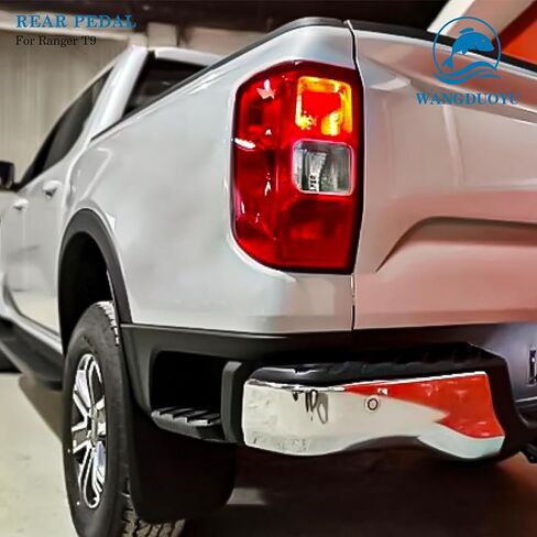 عتبة السرير الخلفية متوافقة مع Ford Ranger T9 2022-2023 XL XLT، خطوة قدم جانبية سوداء للسائق وجانب الركاب in Kuwait