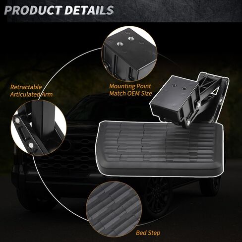 PTS30-34000 Rear Bed Step Tailgate Bedstep Retractable Bumper Step Compatible with 2022-2024 Toyota Tundra Folding Truck Tailgate Step Replaces# PT392-34231 in Kuwait