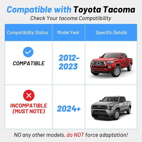 خطوات سرير الشاحنة المصنوعة من الألومنيوم بالكامل عالية التحمل متوافقة مع Toyota Tacoma 2012-2023، خطوة باب خلفي صلبة من قطعة واحدة، استبدال خطوات السرير الخلفية بوزن 350 رطل # PT392-35100 in Kuwait