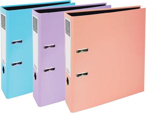 Exacompta Lever Arch File A4 75mm Office Folder 3 Pack مجلد القرطاسية الأرجواني للأعمال الورقية وتنظيم المستندات - 227/0030Z in Kuwait