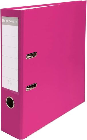 Exacompta - Ref 918415B - Box of 20 A4 Lever Arch Files - 75mm Spine - 80mm Mechanical - External Dimensions: 31.8 x 28.5 x 8 cm - A4 File Format - Colour: Raspberry in Kuwait