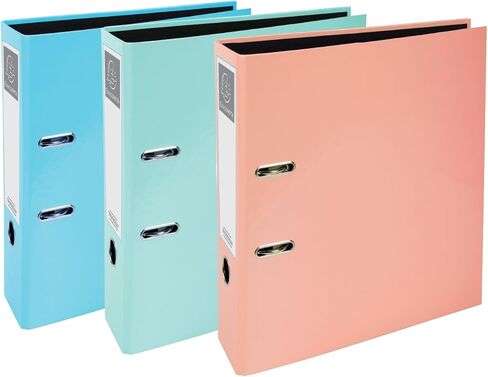 Exacompta A4 Lever Arch File 75mm Office Folder 3 Pack Pastel Blue Stationery Folder for Paperwork and Document Organization - 227/0042Z in Kuwait