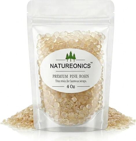 Natureonics 4 Oz Pure Pine Gum Rosin, Natural Pine Resin for DIY Beeswax Food Wraps, High-Tack Sticky Ingredient for Reusable Beeswax Wraps & Plastic-Free Fabric Wraps. in Kuwait