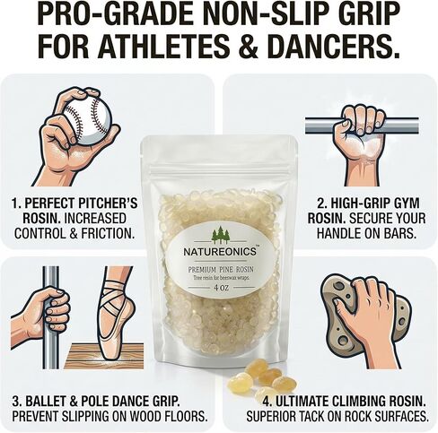 Natureonics 4 Oz Pure Pine Gum Rosin, Natural Pine Resin for DIY Beeswax Food Wraps, High-Tack Sticky Ingredient for Reusable Beeswax Wraps & Plastic-Free Fabric Wraps. in Kuwait