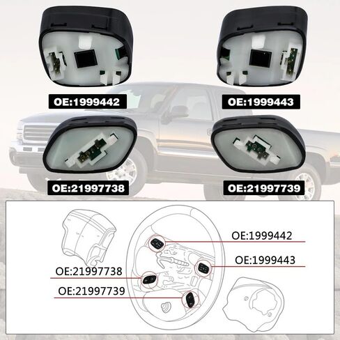 for Chevy for Silverado Steering Wheel Regulator Buttons for GMC for Yukon for Hummer Volume Radio Volume Control Switch in Kuwait