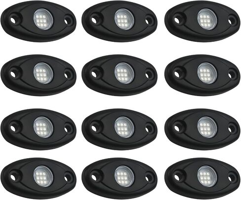 12 قطعة من أضواء السيارة LED الزرقاء، 9 وات للشاحنات والقوارب، 2.8 × 1.3 × 0.4 بوصة، مقاومة للماء IP67، علبة من الألومنيوم in Kuwait