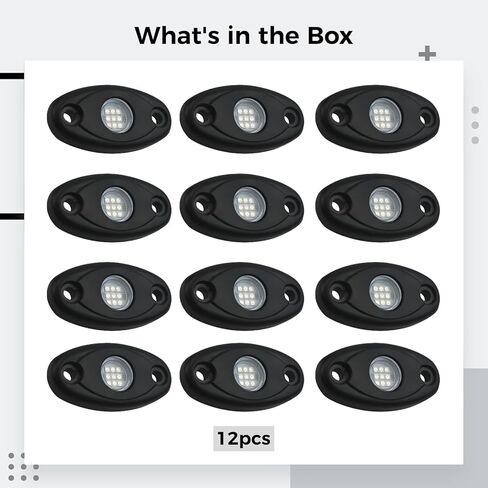 12 قطعة 9 واط مصابيح LED زرقاء للسيارة، IP67 مقاومة للماء للشاحنات والقوارب، علبة ألومنيوم، 2.8 × 1.3 × 0.4 بوصة in Kuwait