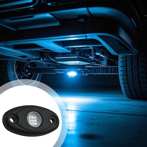 12 قطعة من مصابيح LED الزرقاء للسيارات والشاحنات والقوارب، وإضاءة مقاومة للماء 9 وات، وغطاء من الألومنيوم، 2.8 × 1.3 × 0.4 بوصة in Kuwait