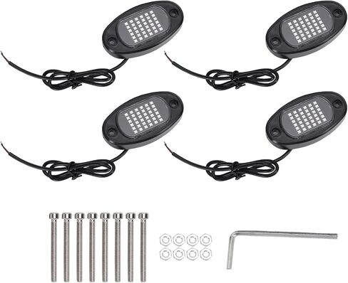 Keenso Underglow LED Lights for Cars, 36-LED Underbody Lights IP68 Water Proof with Aluminum PCB 11-Core Copper Wire for Car Truck ATV UTV SUV (Red) in Kuwait
