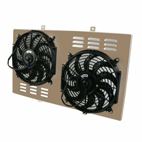 ALLOYWORKS 2 x 12 Fan w/Louver Shroud Thermostat Relay Wire Kit for CU369 1967-1972 Chevy Chevrolet Blazer GMC C10 C20 C30 K10 K20 Van Jimmy Radiador(Radiator Not Included), Full Aluminum in Kuwait