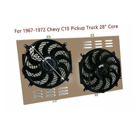 ALLOYWORKS 2 x 12 Fan w/Louver Shroud Thermostat Relay Wire Kit for CU369 1967-1972 Chevy Chevrolet Blazer GMC C10 C20 C30 K10 K20 Van Jimmy Radiador(Radiator Not Included), Full Aluminum in Kuwait