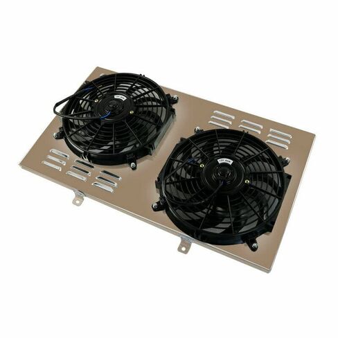 ALLOYWORKS 2 x 12 Fan w/Louver Shroud Thermostat Relay Wire Kit for CU369 1967-1972 Chevy Chevrolet Blazer GMC C10 C20 C30 K10 K20 Van Jimmy Radiador(Radiator Not Included), Full Aluminum in Kuwait