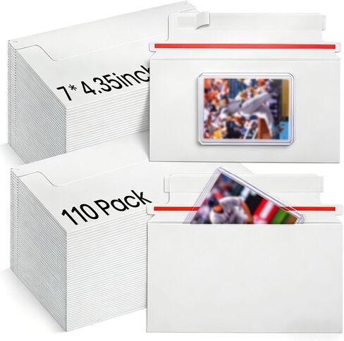 200 Pack Trading Card mailing Envelopes, 7" x 4.35" Self-Adhesive Rigid Cardboard Mailers for Semi-Rigid Sleeves, Toploaders and Card Protectors in Kuwait