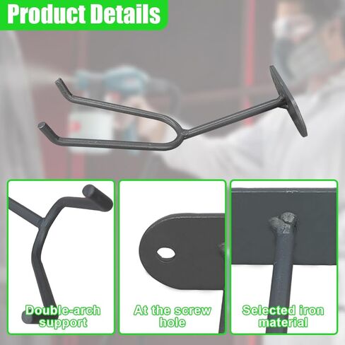 Craedli 3PCS Heavy Duty Wall Mount Gravity Feed Spray Gun Holder, Universal Vehicle Paint Gun Holder Stand Automotive Heat Gun Cup Bracket, Attach to Spray Booth Walls & Work Stations (Black) in Kuwait