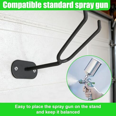 Craedli 3PCS Heavy Duty Wall Mount Gravity Feed Spray Gun Holder, Universal Vehicle Paint Gun Holder Stand Automotive Heat Gun Cup Bracket, Attach to Spray Booth Walls & Work Stations (Black) in Kuwait