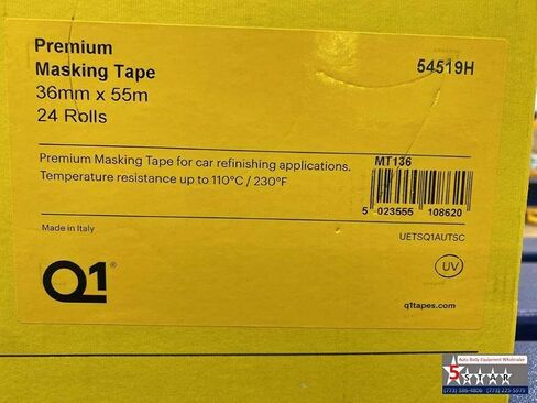 5-STAR Q1-1-1/2 INCH (36MM X 55M) Premium HIGH Performance Automotive Yellow Masking in Kuwait