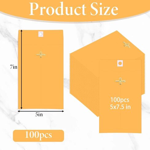100 Pcs 5 x 7.5Inch Small Manila Clasp Envelopes 28 lb Envelopes with Gummed Seal for Document School Office Business Home in Kuwait