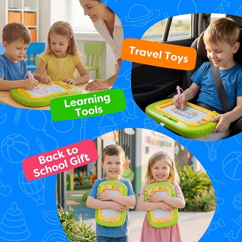 Quilinz Magnetic Drawing Board with 45 Step-by-Step Drawing Guide Cards, 3-in-1 Colorful Magnet Doodle Board, Drawing Pad Table for Kids, Sketch Doodle Travel Drawing Games, Educational Learning Toy in Kuwait