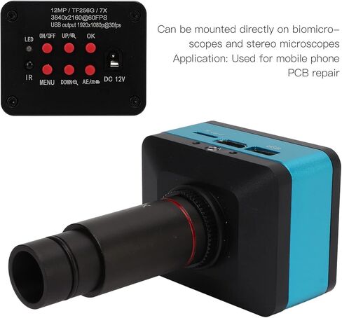 USB Industry Digital Microscope Industrial Camera Microscope Camera Camera with C ‑ Mount Lens 4K HD 12MP 60FPS AC100 ‑ 240V (US Plug) in Saudi Arabia